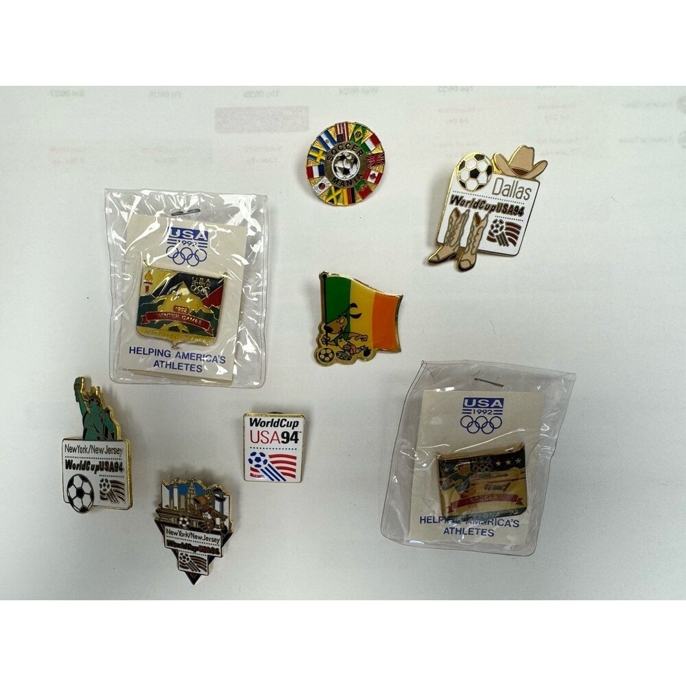 Vintage 1994 FIFA World Cup USA Pin Lot Olympic Soccer Enamel Pins
